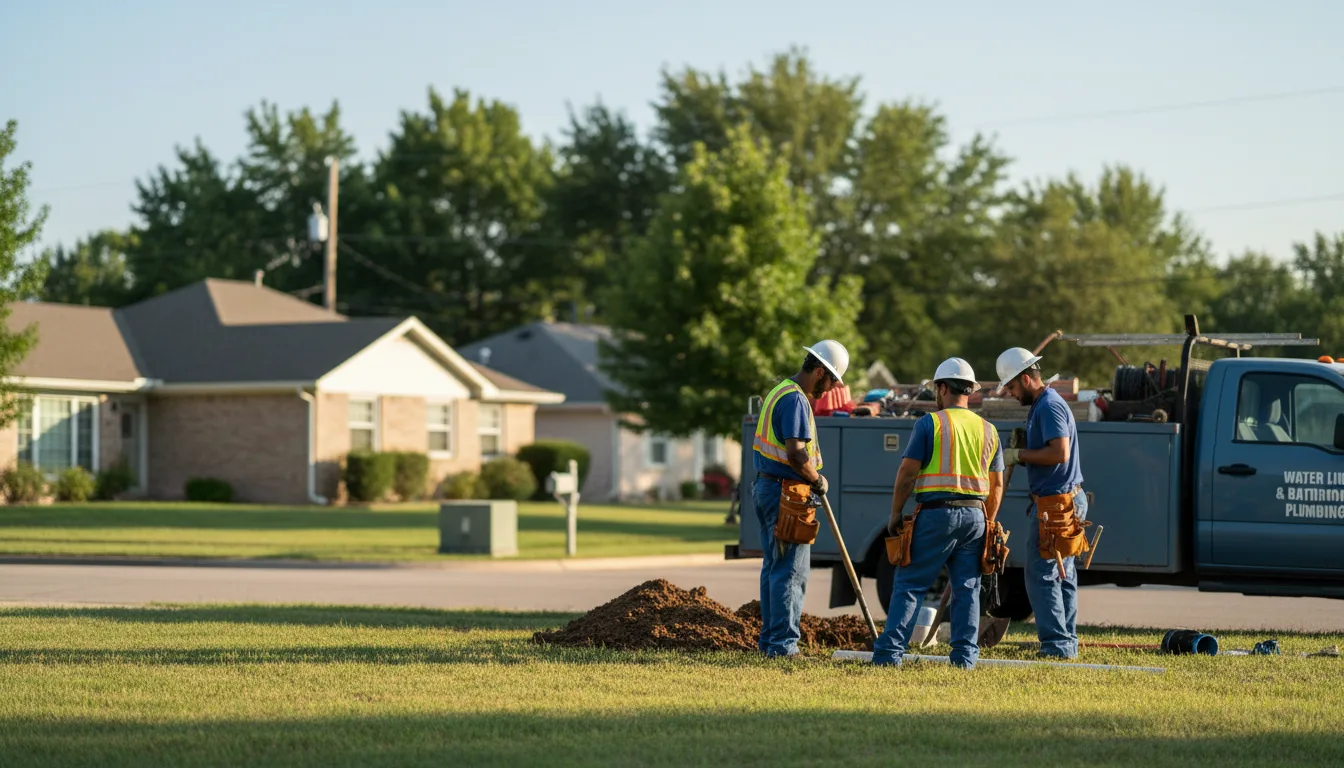 Residential water line and bathroom plumbing service in Pollard, AR
